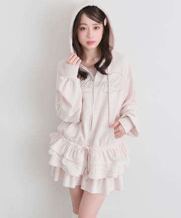 OLIVE des OLIVE(オリーブ デ オリーブ) 裾フリルZIPパーカー