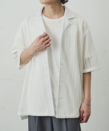 COLONY 2139(コロニー トゥーワンスリーナイン) 【リバイバル】ニット透かし編み半袖シャツ