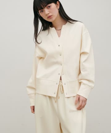 LARUTA(ラルータ) ドット釦スキッパーカーディガン