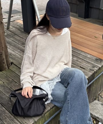 COLONY 2139(コロニー トゥーワンスリーナイン) 【PIKO企画】2wayルーズメッシュニットプルオーバー