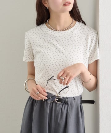 mystic(ミスティック) クルーチビフラワーTシャツ