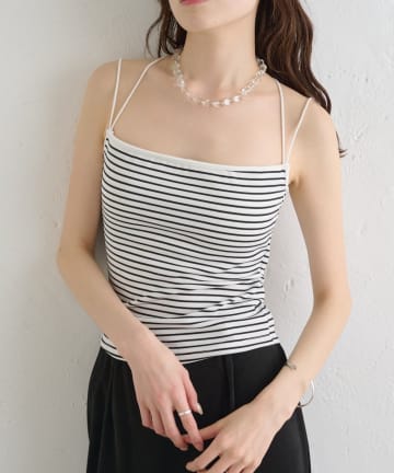 mystic(ミスティック) パット付きバックシャンボーダーキャミソール