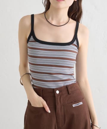mystic(ミスティック) パット付きマルチボーダーキャミソール