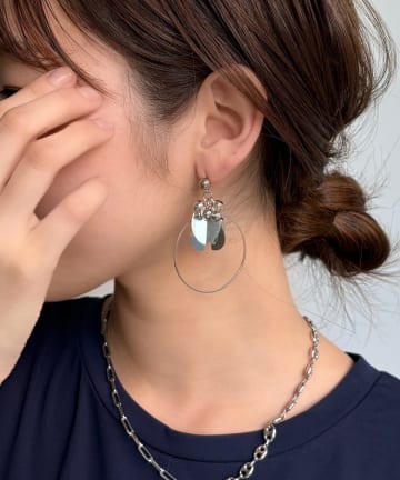 DOUDOU(ドゥドゥ) モチーフシルバーフープピアス