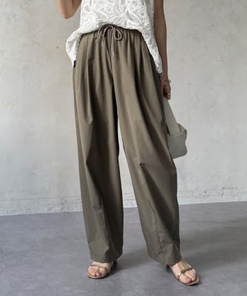 DOUDOU(ドゥドゥ) 【WEB限定】ライトストレッチクロスタックイージーパンツ