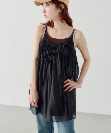 Kastane(カスタネ) 【前後2WAY】プリーツワッシャーチュニック