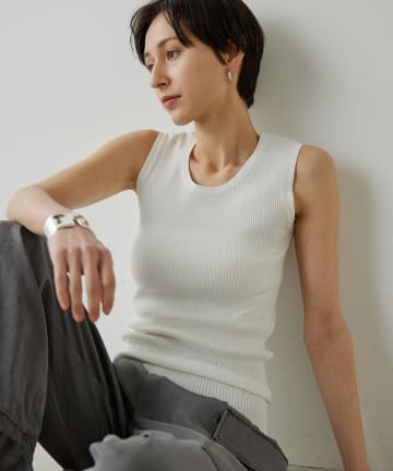 Whim Gazette(ウィム ガゼット) 【Drawing Numbers】リブニットタンク