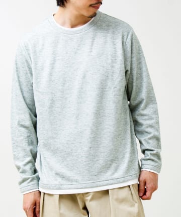 FREDY & GLOSTER(フレディ アンド グロスター) メランジ微起毛スムース フェイクレイヤード ロンT