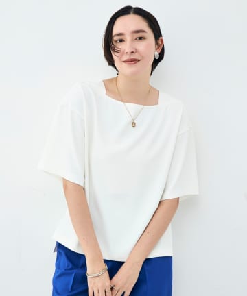 NOLLEY'S(ノーリーズ) 《セットアップ対応》ウォッシャブルイージーツイルTブラウス