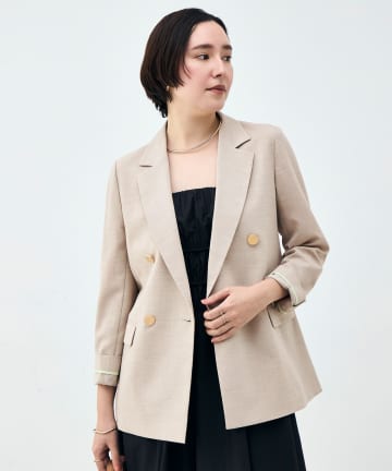 NOLLEY'S(ノーリーズ) ウォッシャブル麻調スラブWジャケット