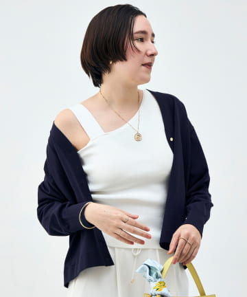 NOLLEY'S(ノーリーズ) 《手洗い可能》アシメントリーカップ付きタンクトップ