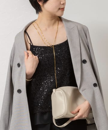 NOLLEY'S(ノーリーズ) ウォッシャブルフェザースパンコールチュールキャミブラウス