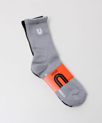 FREDY & GLOSTER(フレディ アンド グロスター) 【UNIVERSAL OVERALL】クルー丈サイドUOロゴ 3Pソックス