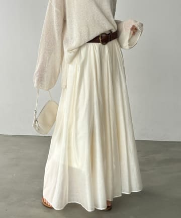 DOUDOU(ドゥドゥ) テンセルタックギャザースカート