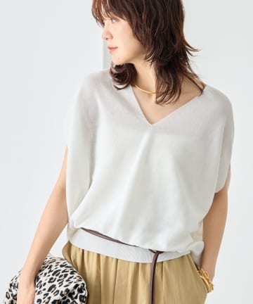 RIVE DROITE(リヴドロワ) 【美シルエット】ライトギマフレンチコクーンニット