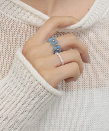 FREDY & GLOSTER(フレディ アンド グロスター) バイカラービーズチェーン2連リング