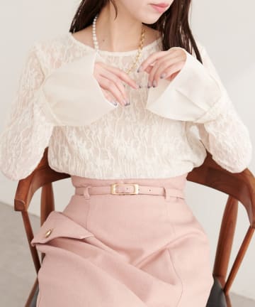 natural couture(ナチュラルクチュール) レースジャガードプルオーバー