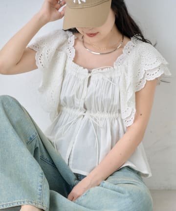 CIAOPANIC TYPY(チャオパニックティピー) 【india】2WAYショルダーレースビスチェブラウス