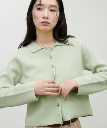 LARUTA(ラルータ) 衿付きニットジャケット