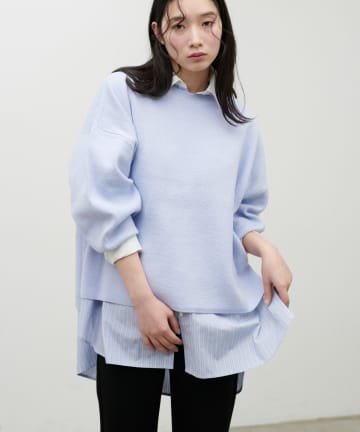 LARUTA(ラルータ) スウェットライクミラノリブニットプルオーバー