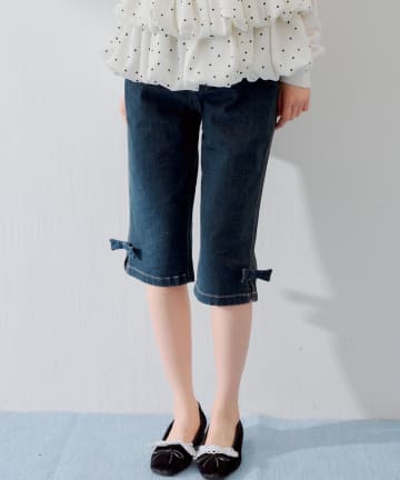 Chico(チコ) 【SALON by Chico】リボン取り外しサイドスリットカプリパンツ