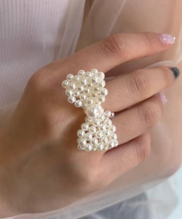 Lattice(ラティス) ビーズリボンリング