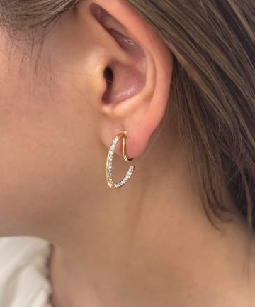 Lattice(ラティス) ストーンフープイヤリング