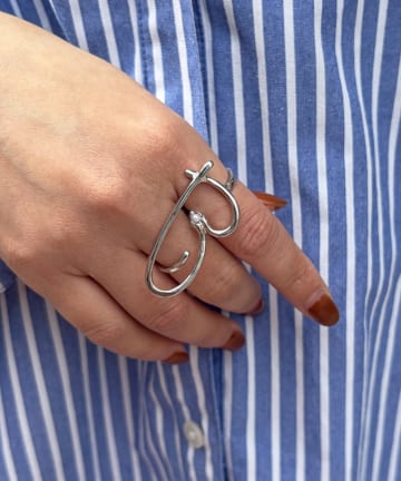 Lattice(ラティス) ハートダブルフィンガーリング