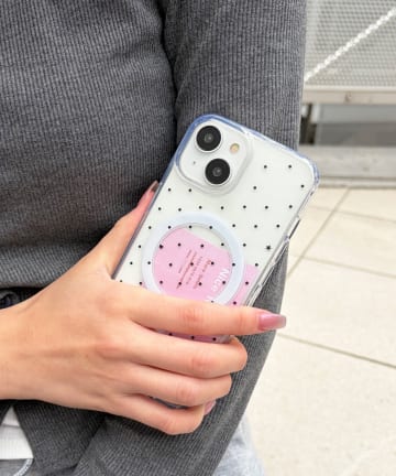 Lattice(ラティス) クリアドットマグネットスマホケース(iPhone13/14)
