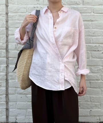 FREDY & GLOSTER(フレディ アンド グロスター) LINEN100 2WAYカシュクールシャツ