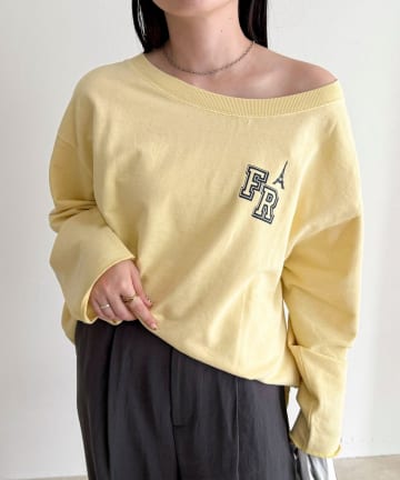 FREDY & GLOSTER(フレディ アンド グロスター) ヴィンテージ加工裏毛オフショルプルオーバー