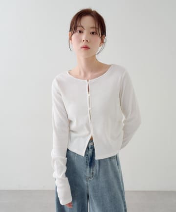 Kastane(カスタネ) リブスタッズカーディガン