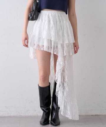 mline(エムライン) [mline]ヘムレーススカート