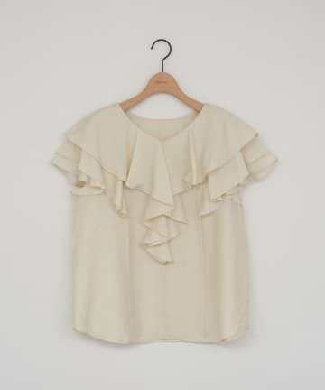 DISCOAT(ディスコート) シアーフリルノースリブラウス