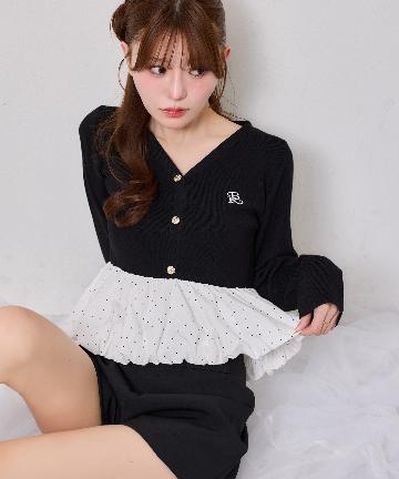 one after another NICE CLAUP(ワンアフターアナザー ナイスクラップ) ロゴ刺繡入りバルーントップス