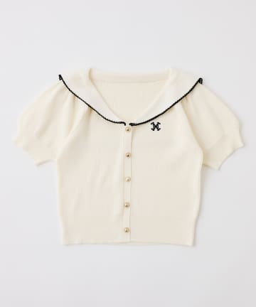 one after another NICE CLAUP(ワンアフターアナザー ナイスクラップ) セーラー半袖ニット