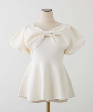 one after another NICE CLAUP(ワンアフターアナザー ナイスクラップ) リボンニットチュニック