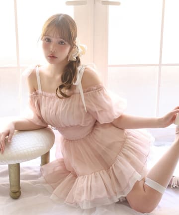 one after another NICE CLAUP(ワンアフターアナザー ナイスクラップ) 半袖愛されメロチュニック