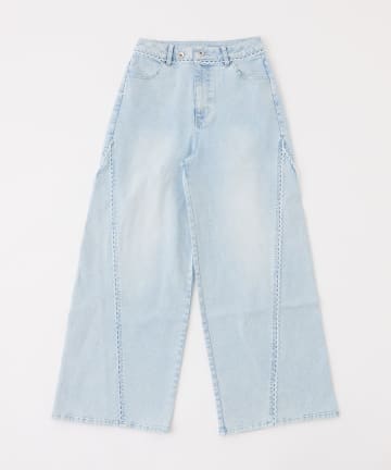 one after another NICE CLAUP(ワンアフターアナザー ナイスクラップ) 【SMサイズ展開あり】レース付きワイドデニムパンツ