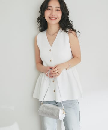 La boutique BonBon(ラブティックボンボン) ペプラムノースリニット