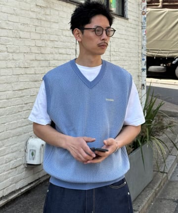 CIAOPANIC(チャオパニック) バーズアイサマーニットVネックベスト