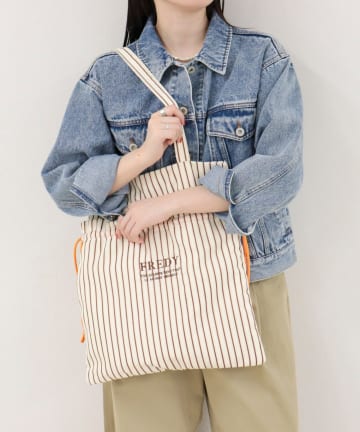 FREDY & GLOSTER(フレディ アンド グロスター) アウトポケットストライプロゴトート