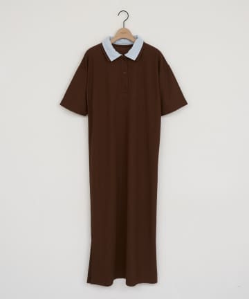 DISCOAT(ディスコート) 【WEB限定】衿2重ゆったりカットワンピース