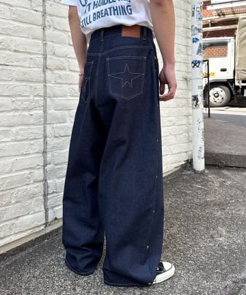 CIAOPANIC(チャオパニック) スター刺繍スタッズデニムパンツ
