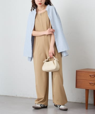 CIAOPANIC TYPY(チャオパニックティピー) フロントZIP裾ドロストオールインワン