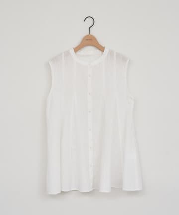 DISCOAT(ディスコート) 【WEB限定】ノーカラーフレアシャツ