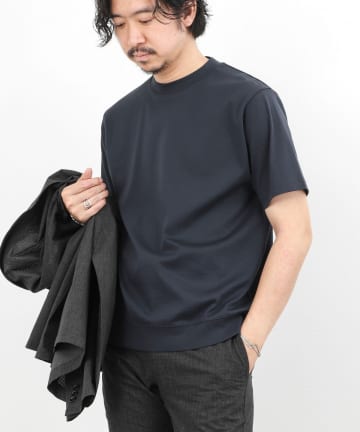 NOLLEY'S(ノーリーズ) 《ビジカジ対応》シルケットスムース クルーネックドレスTシャツ