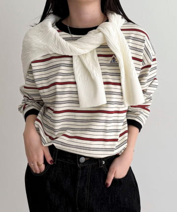 FREDY & GLOSTER(フレディ アンド グロスター) 【GEVACO/ゲバコ】ボーダー天竺ベーシックロングスリーブTシャツ