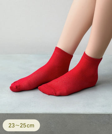 3COINS(スリーコインズ) 抗菌防臭加工ラメメッシュソックス