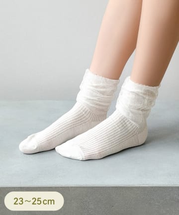 3COINS(スリーコインズ) チュールレイヤードソックス